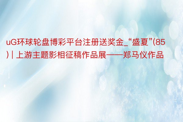 uG环球轮盘博彩平台注册送奖金_“盛夏”(85) | 上游主题影相征稿作品展——郑马仪作品